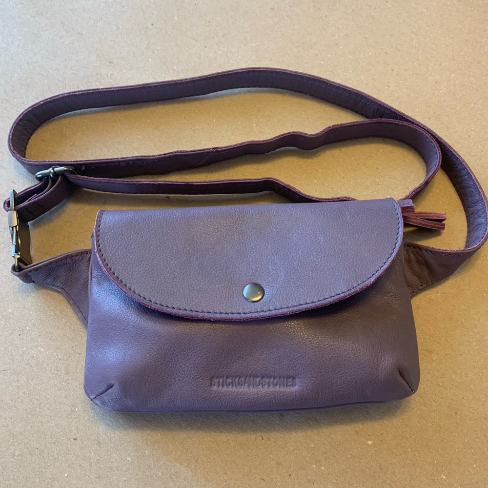 STICKS AND STONES Indio Leather Belt Bag Crossbody Bag in Smokey Mauve / Purple